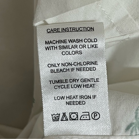 Men’s Denim & Flower Ricky Singh Size Medium Button Down Palm Tree Shirt White - Picture 4 of 9